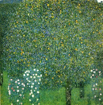 Gustavo Klimt Painting - Rosas bajo los árboles Gustav Klimt